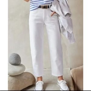 AYR The Beat High Rise Barrel Leg Jean in White size 28